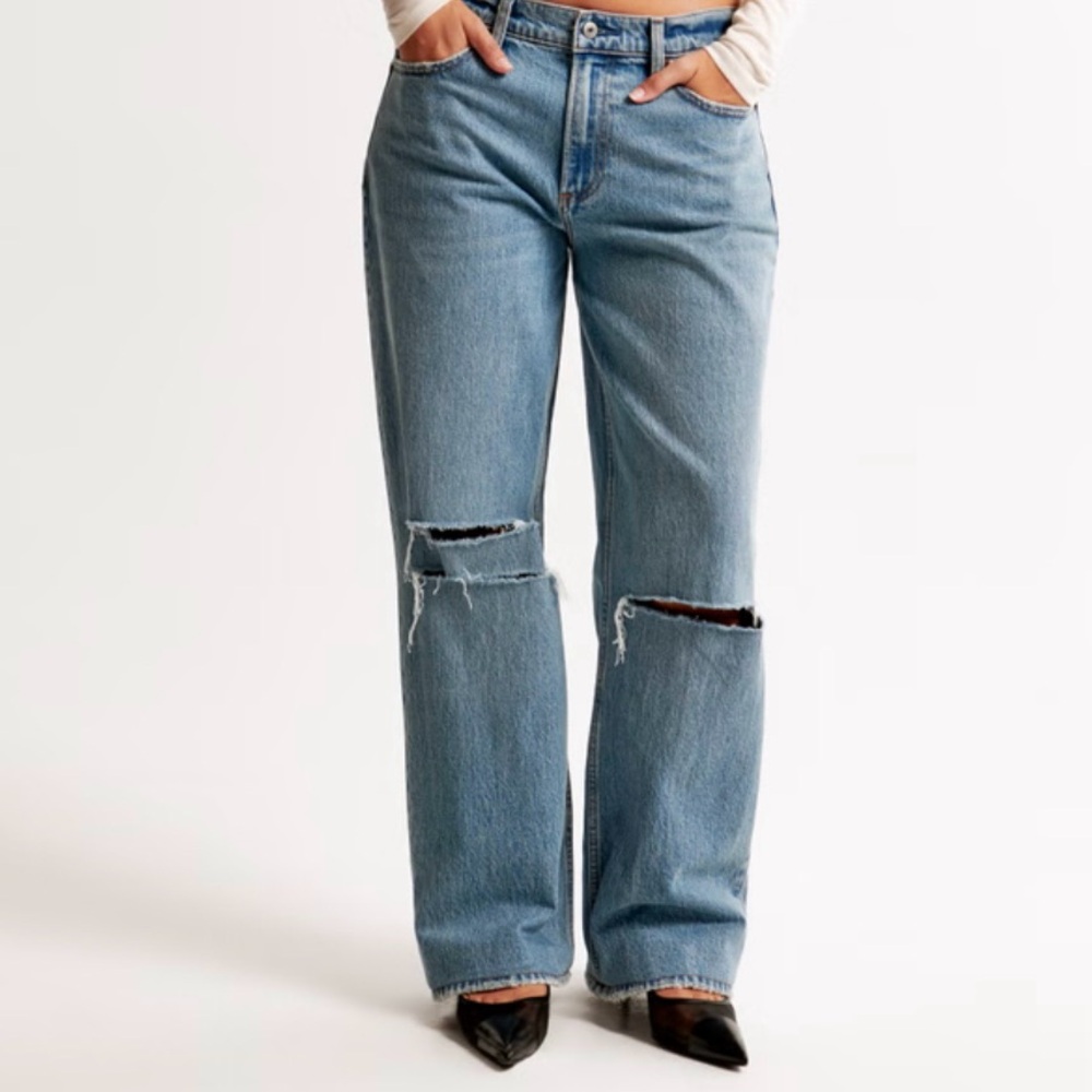 Abercrombie & Fitch Curve Love Baggy Low Rise Jeans - Long - Picture 5 of 5